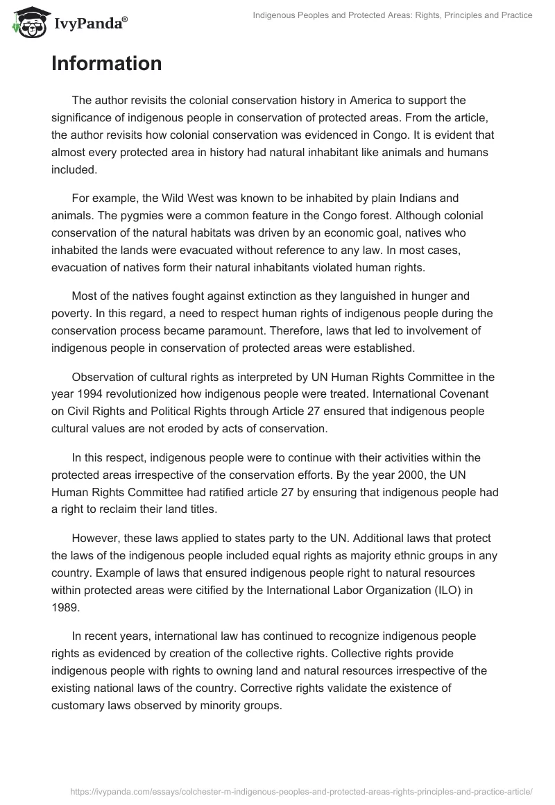 Indigenous Peoples and Protected Areas: Rights, Principles and Practice. Page 2