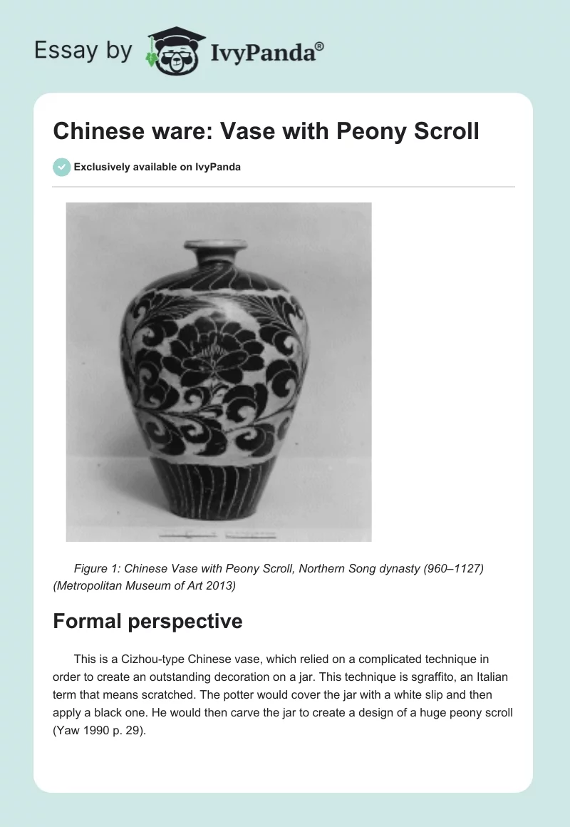 Chinese ware: Vase with Peony Scroll. Page 1