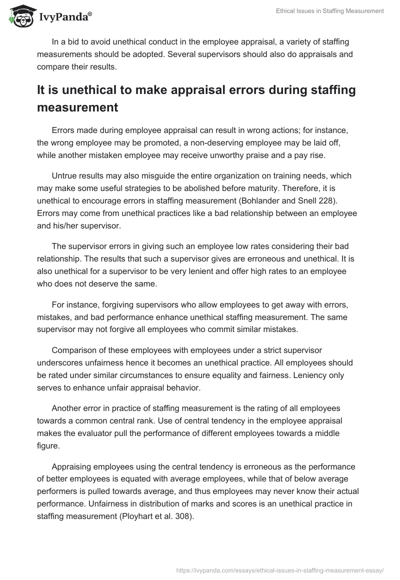 Ethical Issues in Staffing Measurement. Page 4