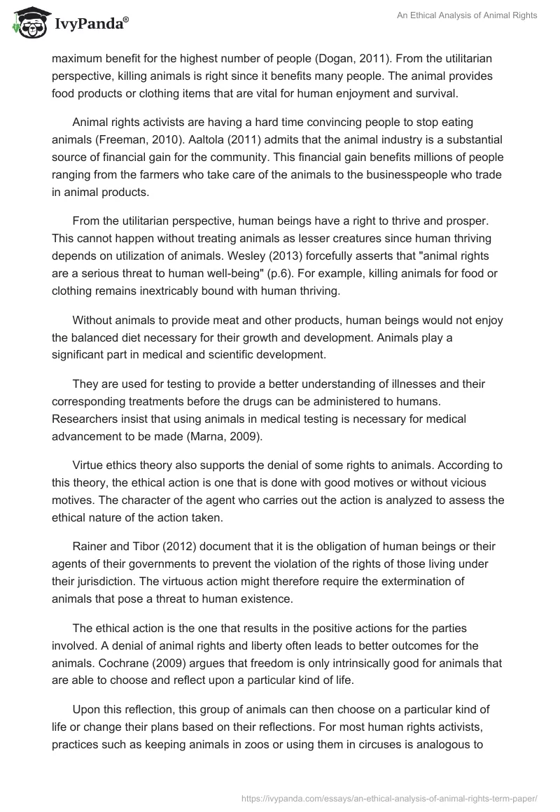 An Ethical Analysis of Animal Rights. Page 3
