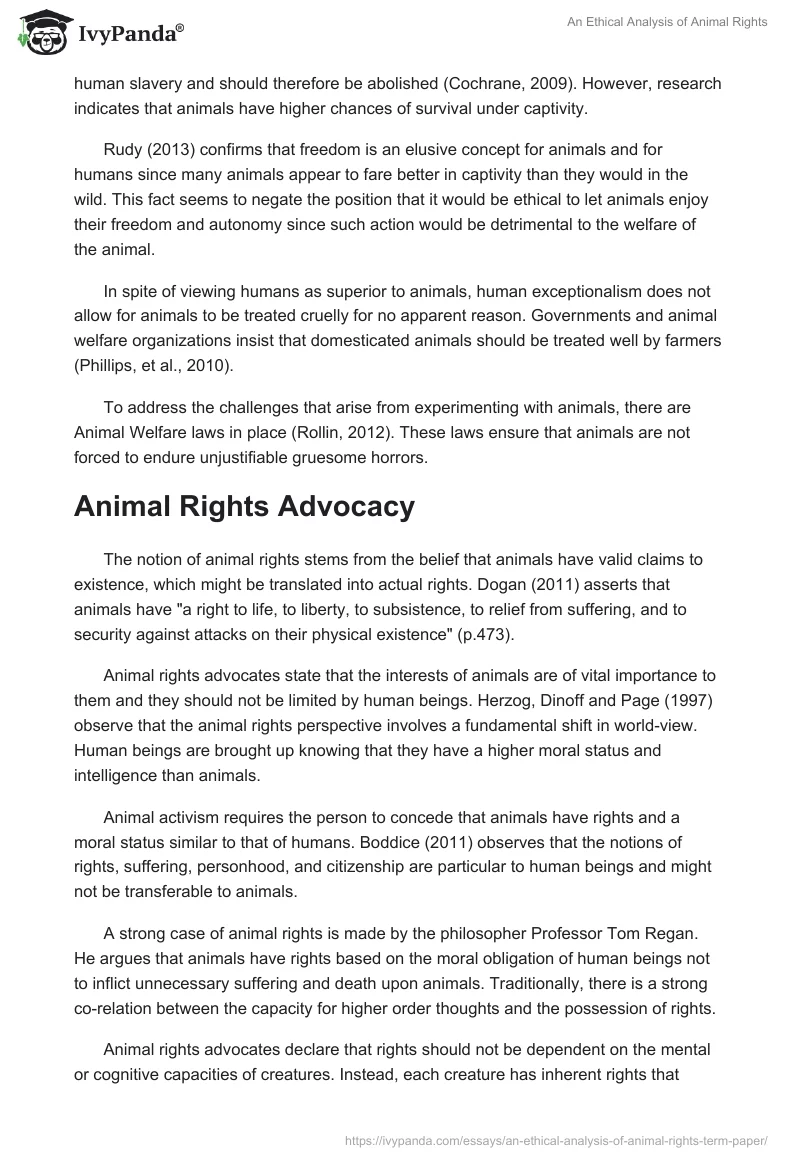 An Ethical Analysis of Animal Rights. Page 4