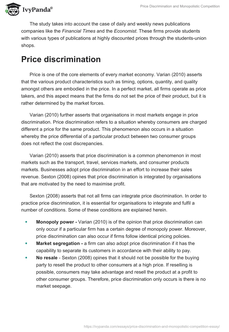 essay on price discrimination