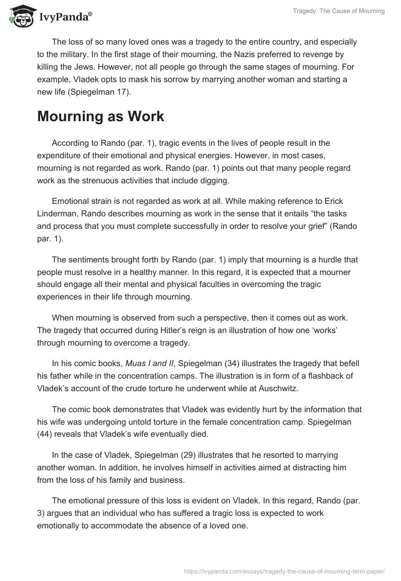 Tragedy: The Cause of Mourning. Page 4
