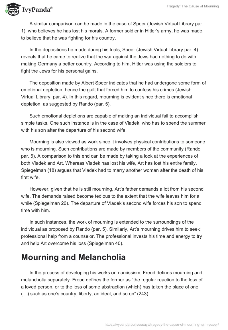 Tragedy: The Cause of Mourning. Page 5