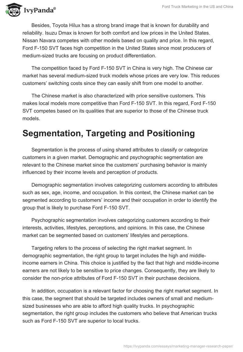 Ford Truck Marketing in the US and China. Page 3