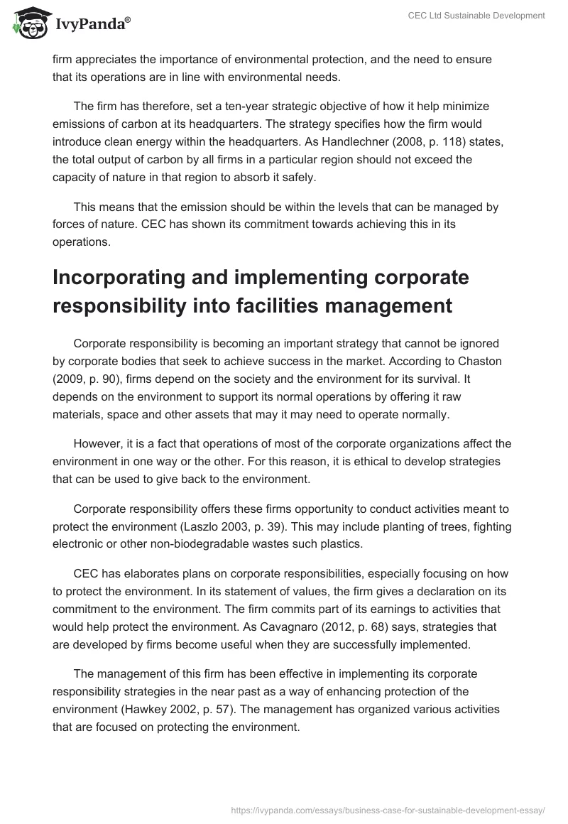 CEC Ltd Sustainable Development. Page 4