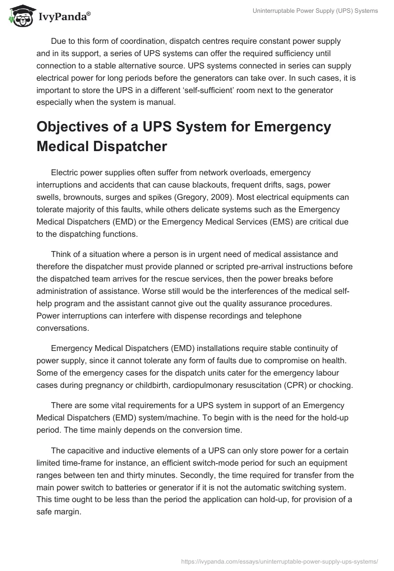Uninterruptable Power Supply (UPS) Systems. Page 3