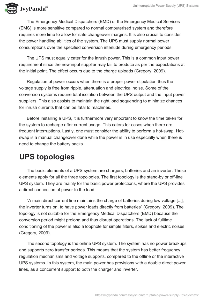 Uninterruptable Power Supply (UPS) Systems. Page 4