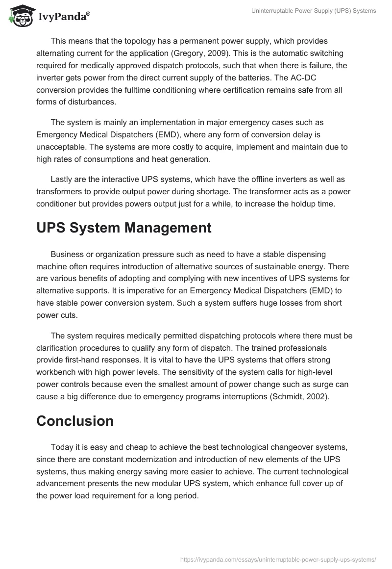 Uninterruptable Power Supply (UPS) Systems. Page 5