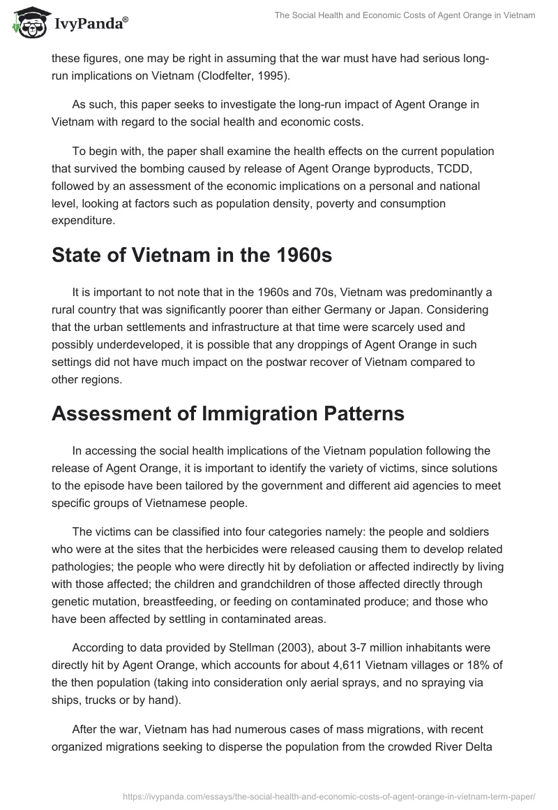 The Social Health and Economic Costs of Agent Orange in Vietnam. Page 2