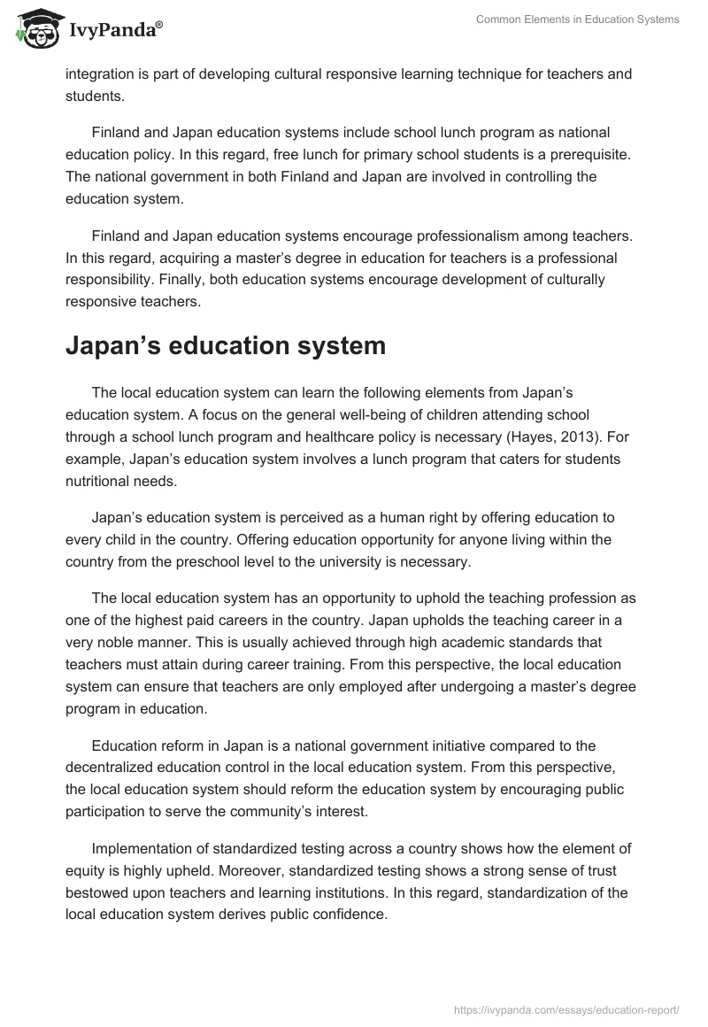 Common Elements in Education Systems. Page 2