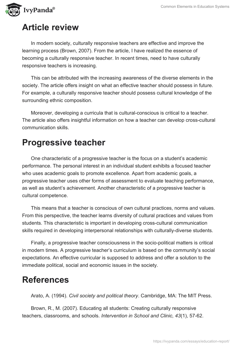 Common Elements in Education Systems. Page 3