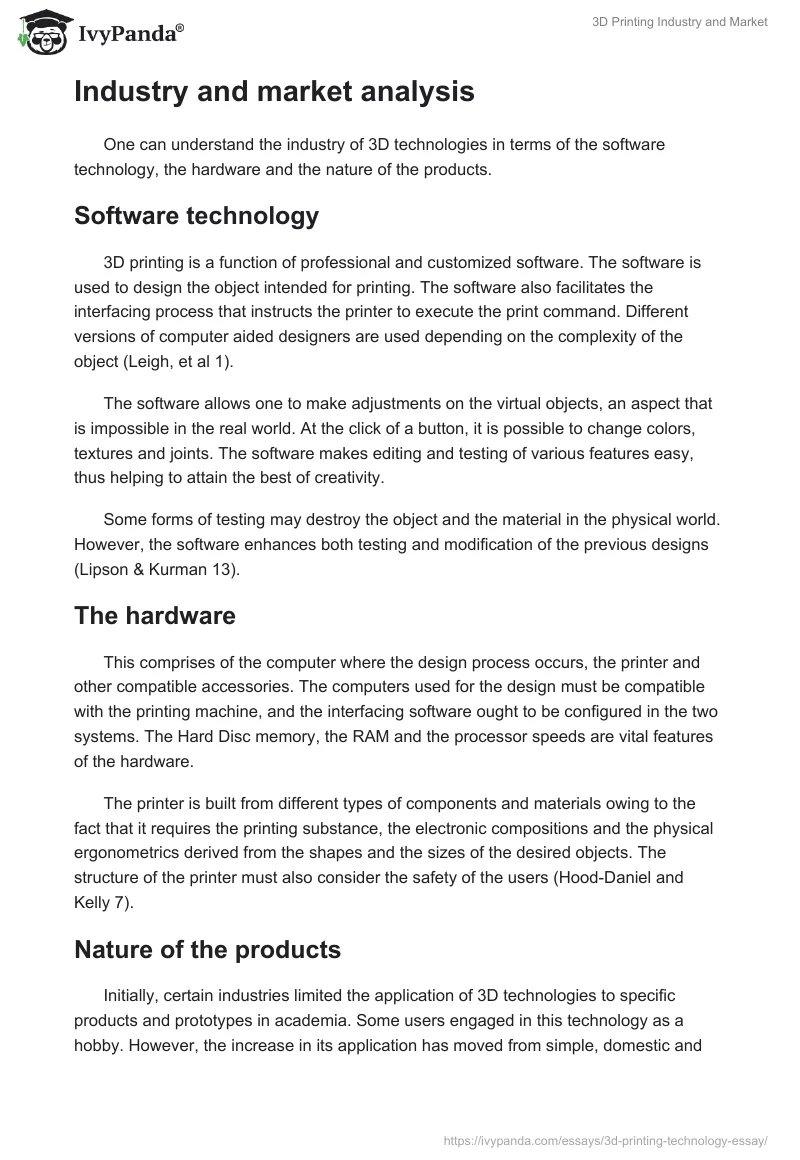 3D Printing Industry and Market. Page 2