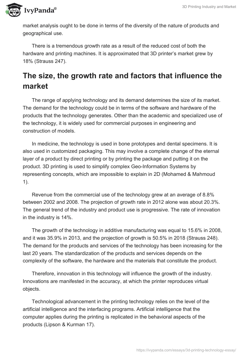 3D Printing Industry and Market. Page 4