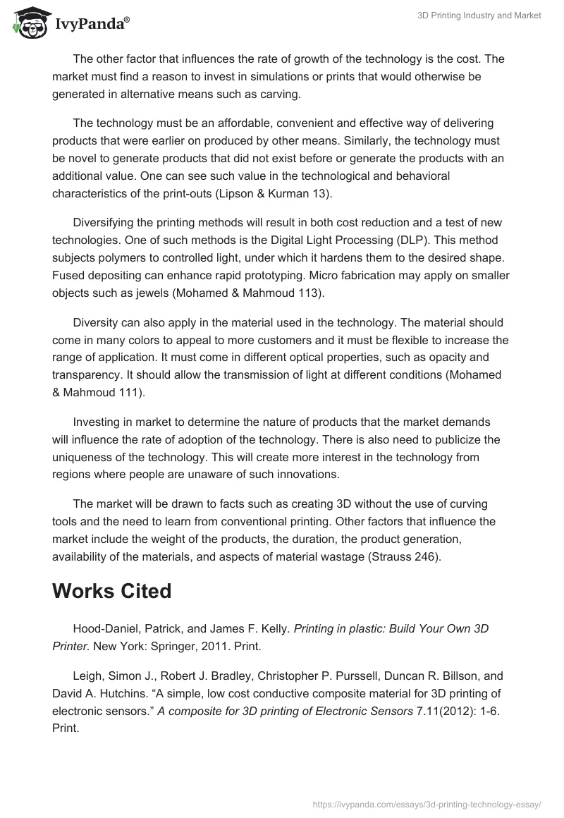 3D Printing Industry and Market. Page 5