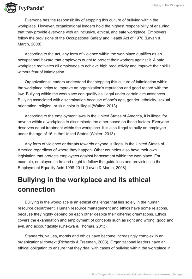 Bullying in the Workplace. Page 4