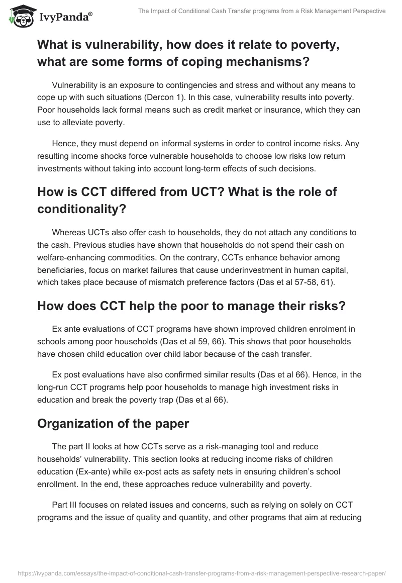 The Impact of Conditional Cash Transfer programs from a Risk Management Perspective. Page 4
