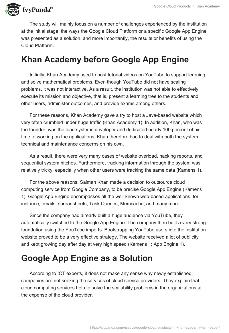 Google Cloud Products in Khan Academy. Page 2