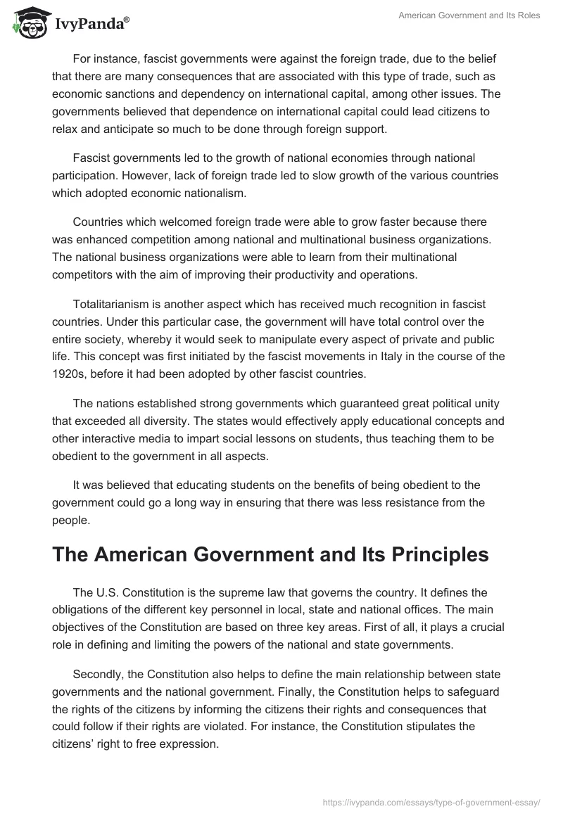 role of government essay