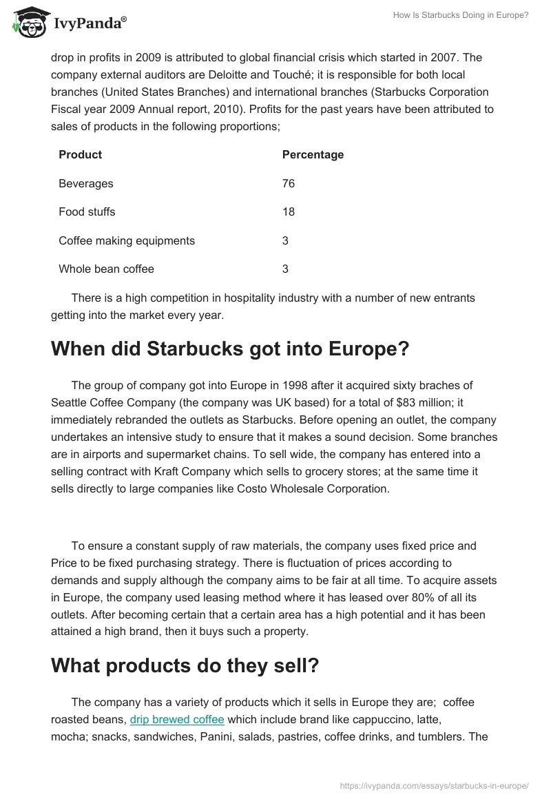 How Is Starbucks Doing in Europe?. Page 2