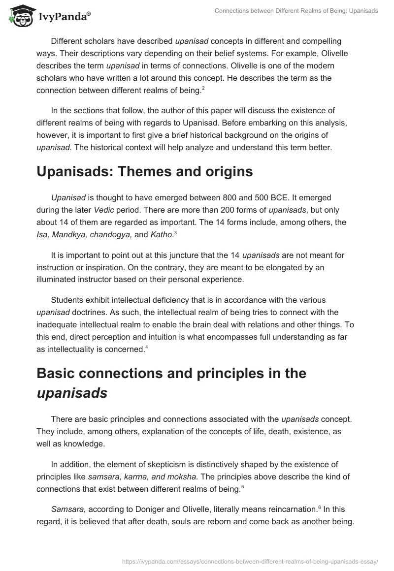 Connections between Different Realms of Being: Upanisads. Page 2