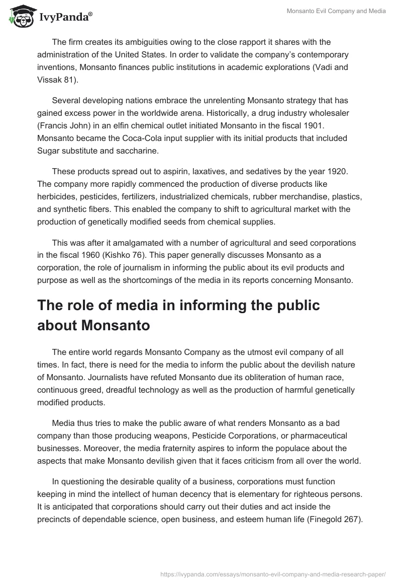 Monsanto Evil Company and Media. Page 2