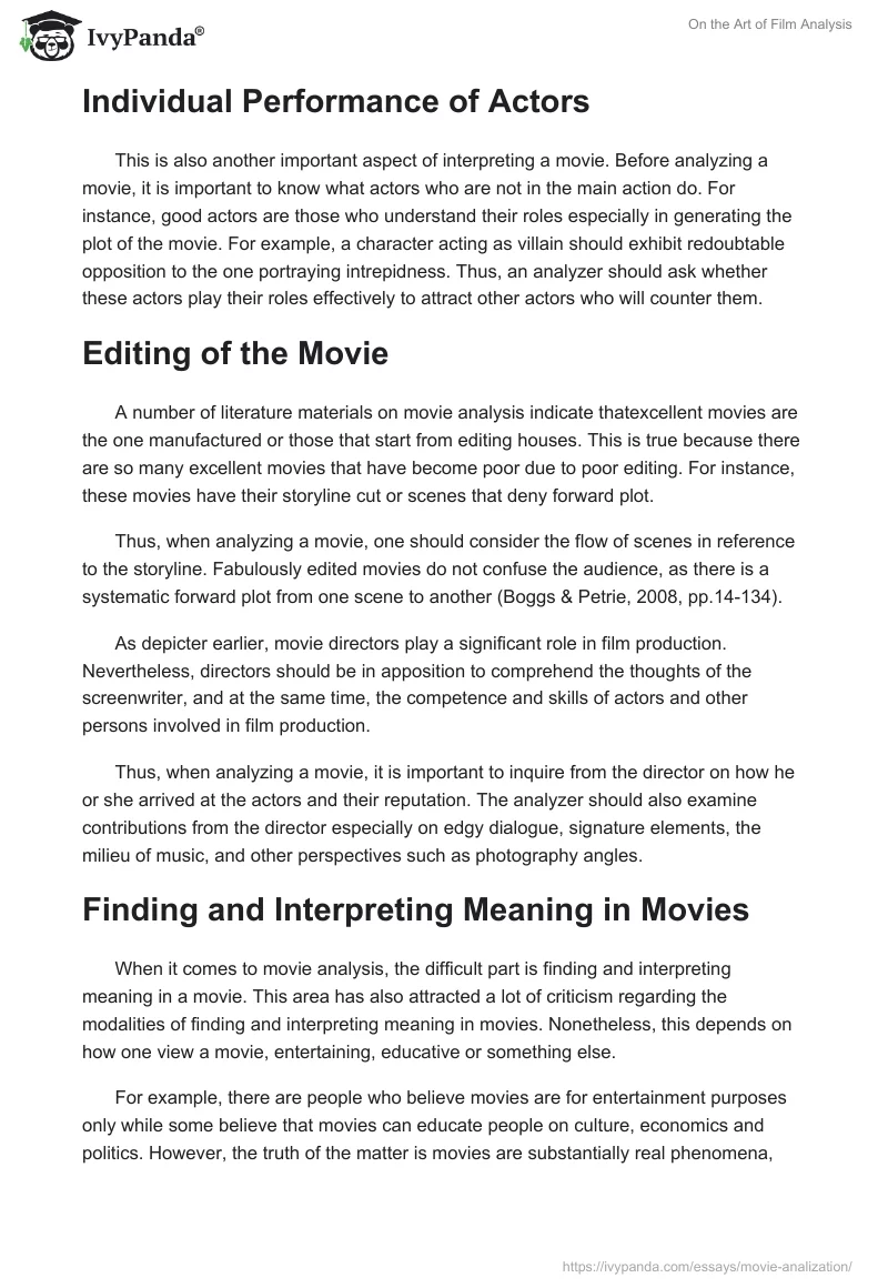 On the Art of Film Analysis. Page 4