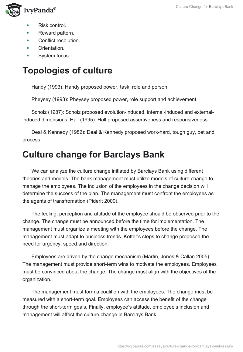 Culture Change for Barclays Bank. Page 4