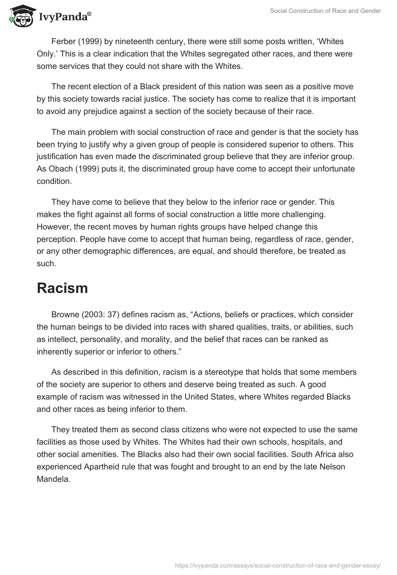 Social Construction of Race and Gender. Page 3
