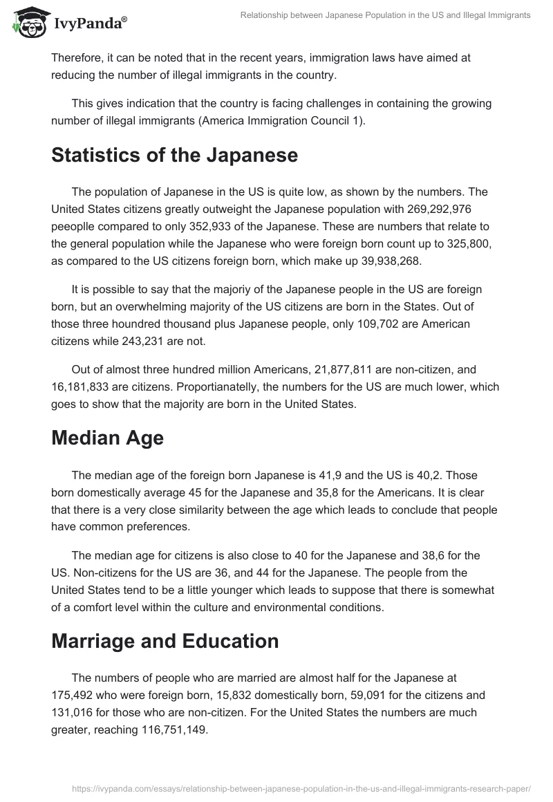 Relationship Between Japanese Population in the US and Illegal Immigrants. Page 3