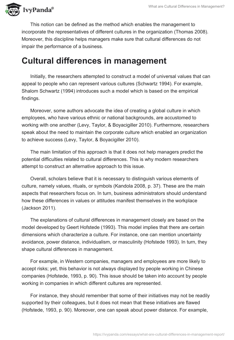 What are Cultural Differences in Management?. Page 2