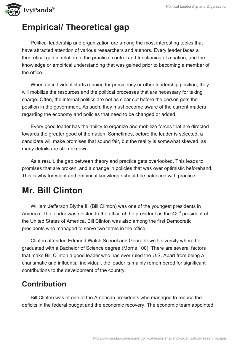 Political Leadership and Organization. Page 2