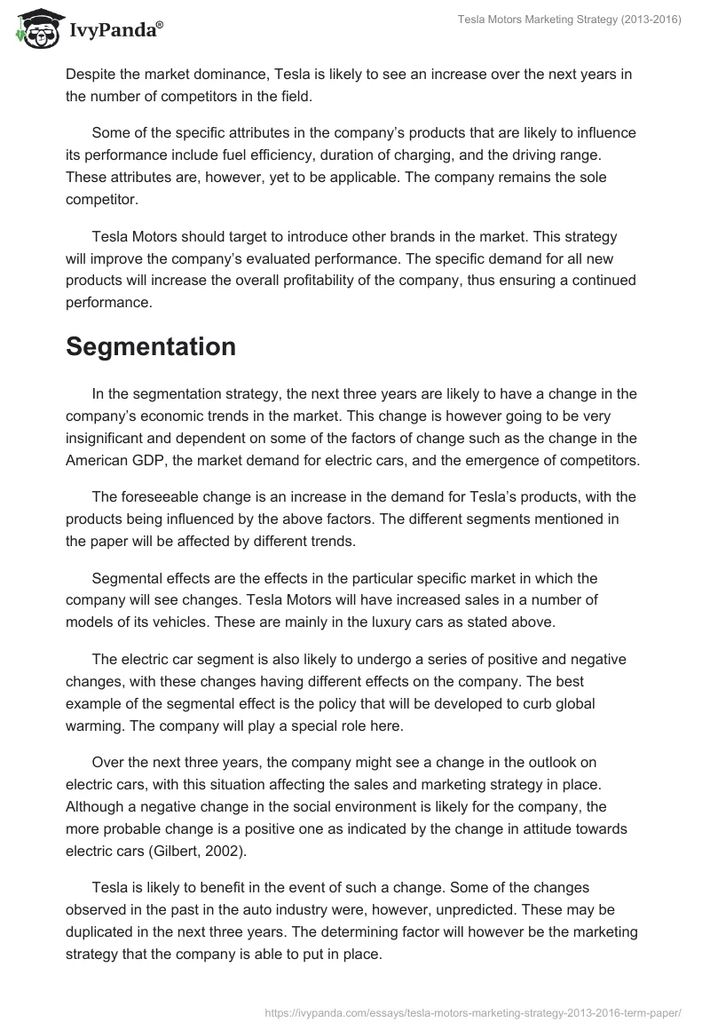 Tesla Motors Marketing Strategy (2013-2016). Page 5