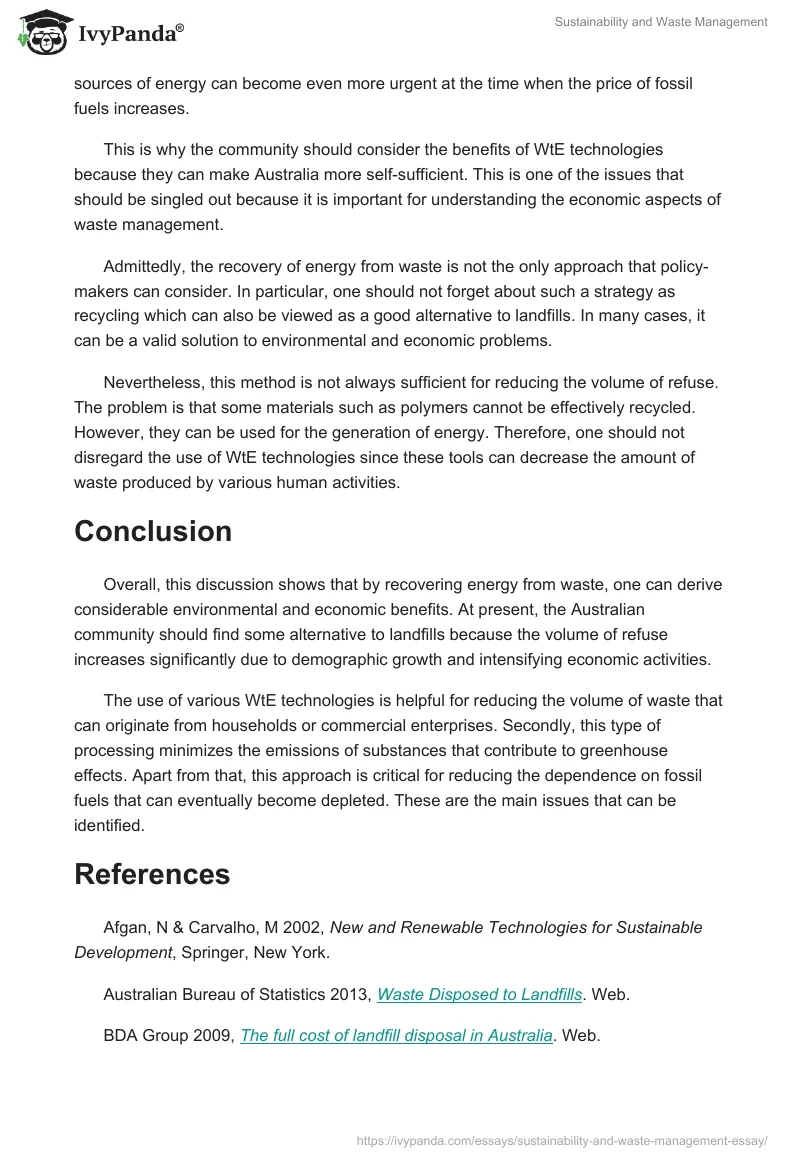 Sustainability and Waste Management. Page 4