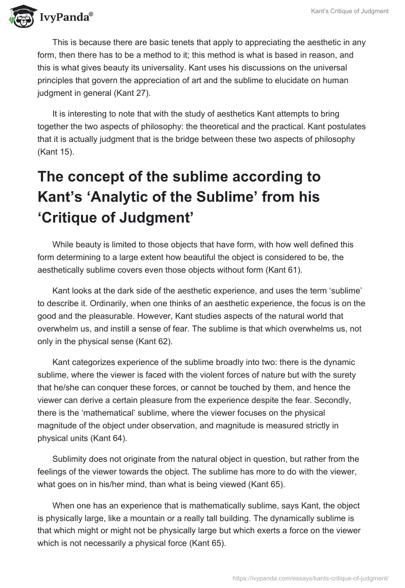 Kant’s Critique of Judgment. Page 2