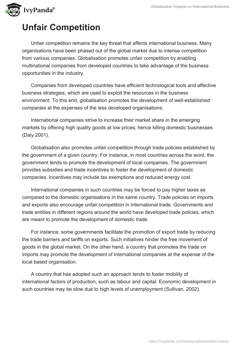 Globalisation Impacts on International Business. Page 3