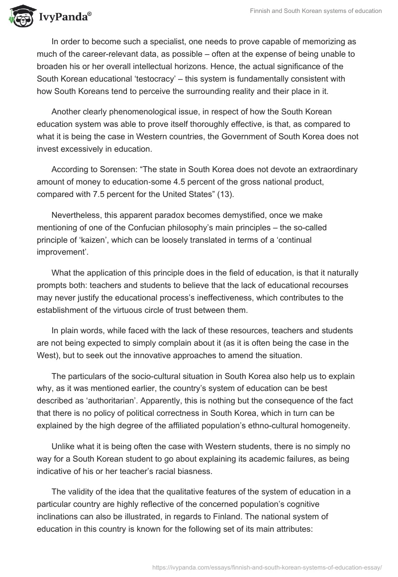 Finnish and South Korean systems of education. Page 3