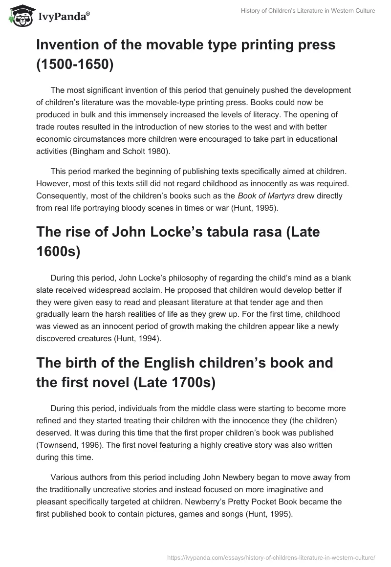 History of Children’s Literature in Western Culture. Page 2