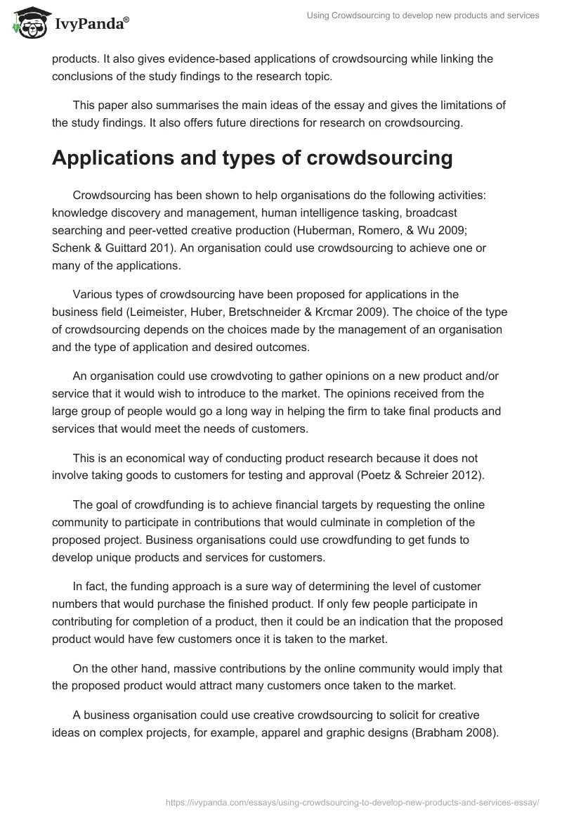 Using Crowdsourcing to develop new products and services. Page 2