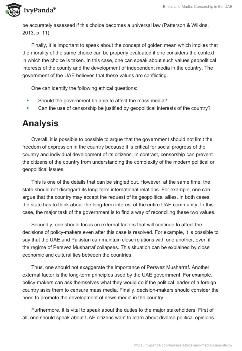 Ethics and Media: Censorship in the UAE. Page 2
