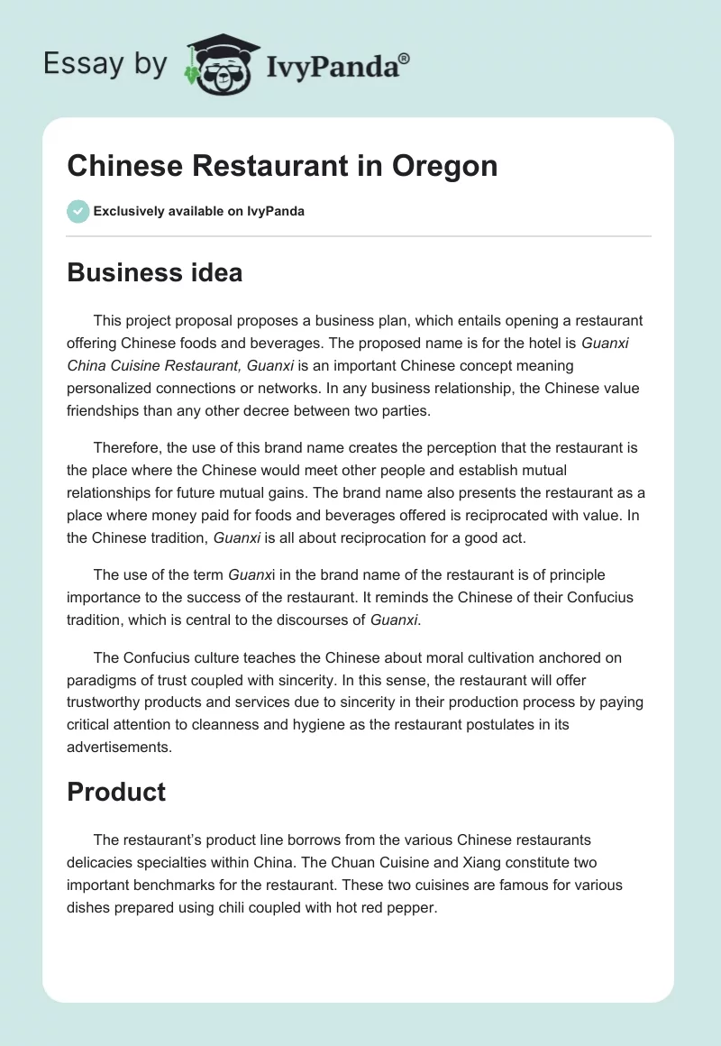 Chinese Restaurant in Oregon. Page 1