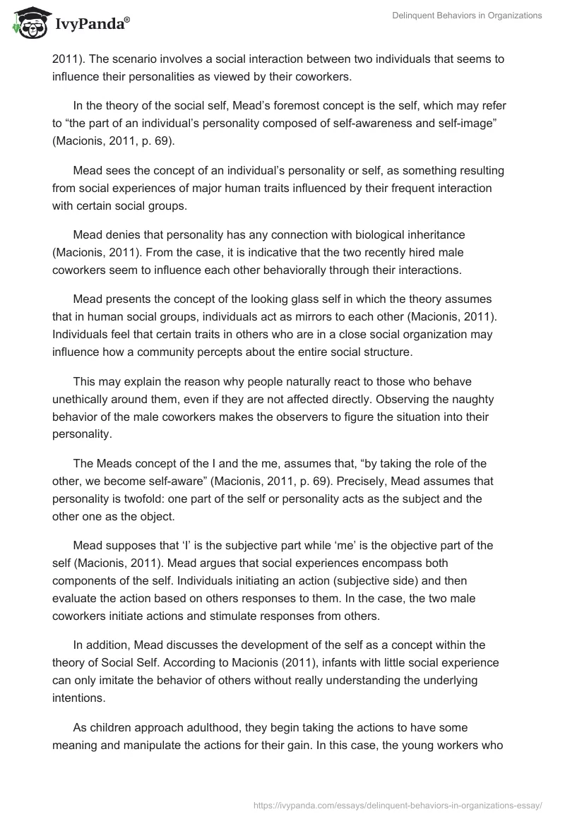 Delinquent Behaviors in Organizations. Page 2