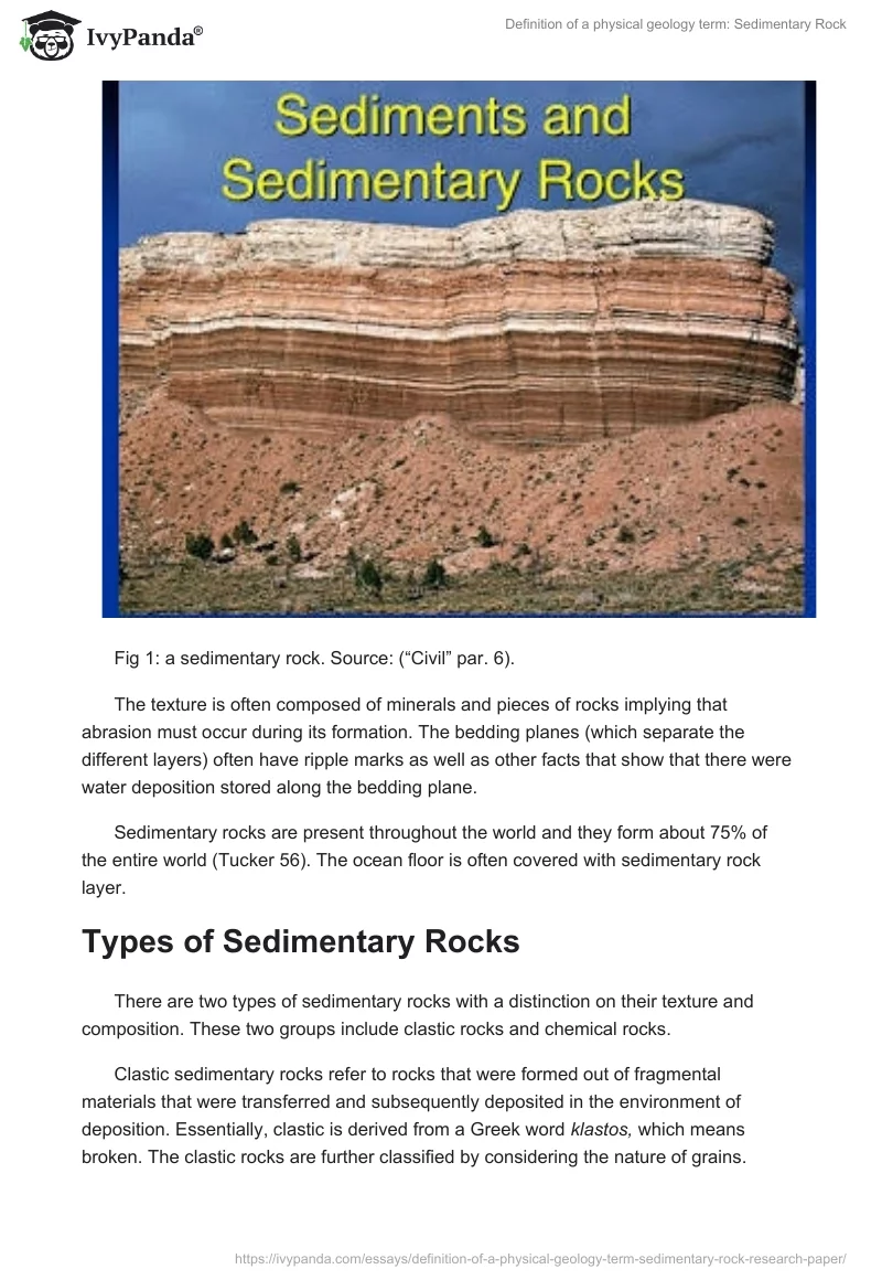 Definition of a physical geology term: Sedimentary Rock. Page 3