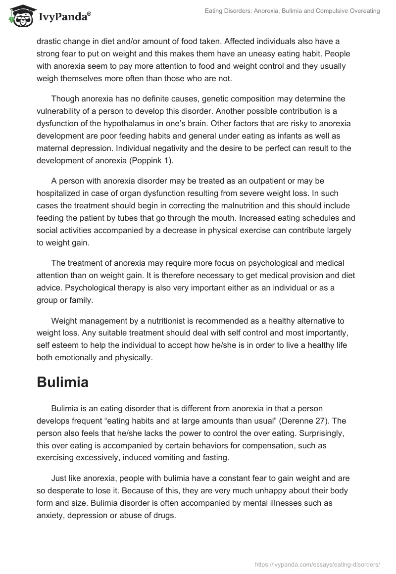 Eating Disorders: Anorexia, Bulimia and Compulsive Overeating. Page 2