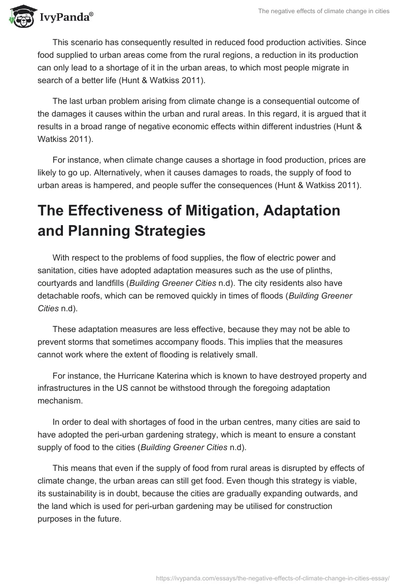 The Negative Effects of Climate Change in Cities. Page 2