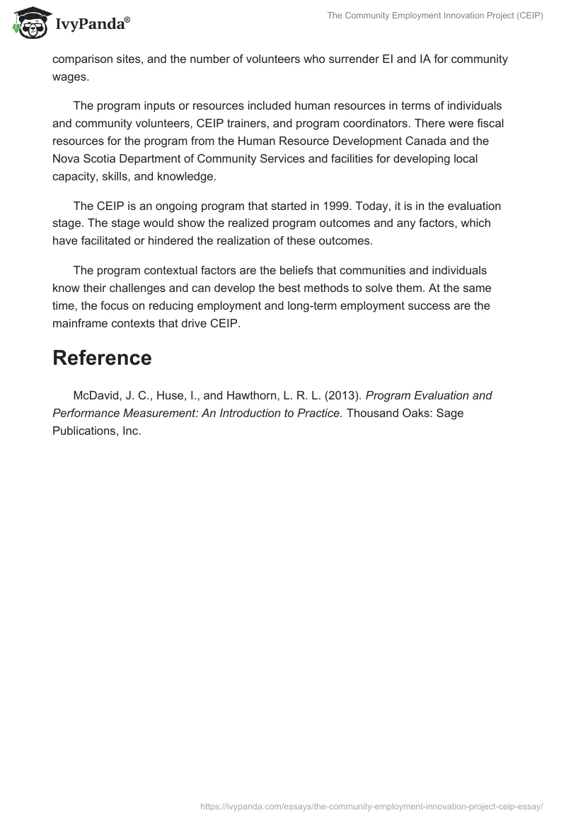 The Community Employment Innovation Project (CEIP). Page 3