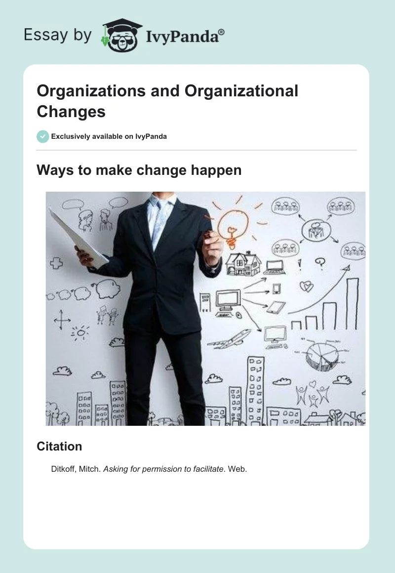 Organizations and Organizational Changes. Page 1