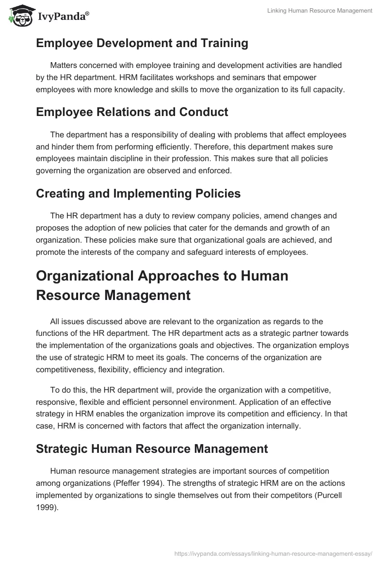 Linking Human Resource Management. Page 2