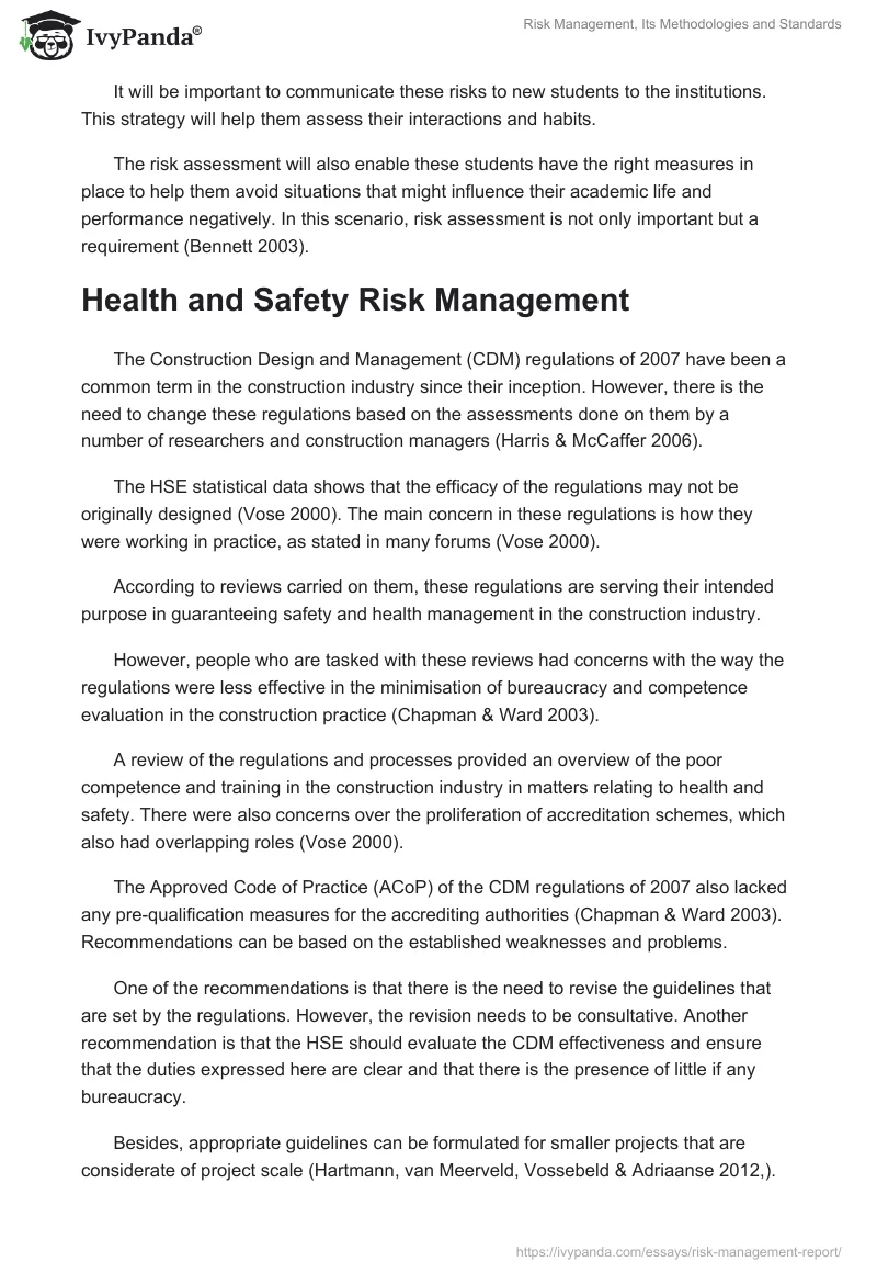 Risk Management, Its Methodologies and Standards. Page 4