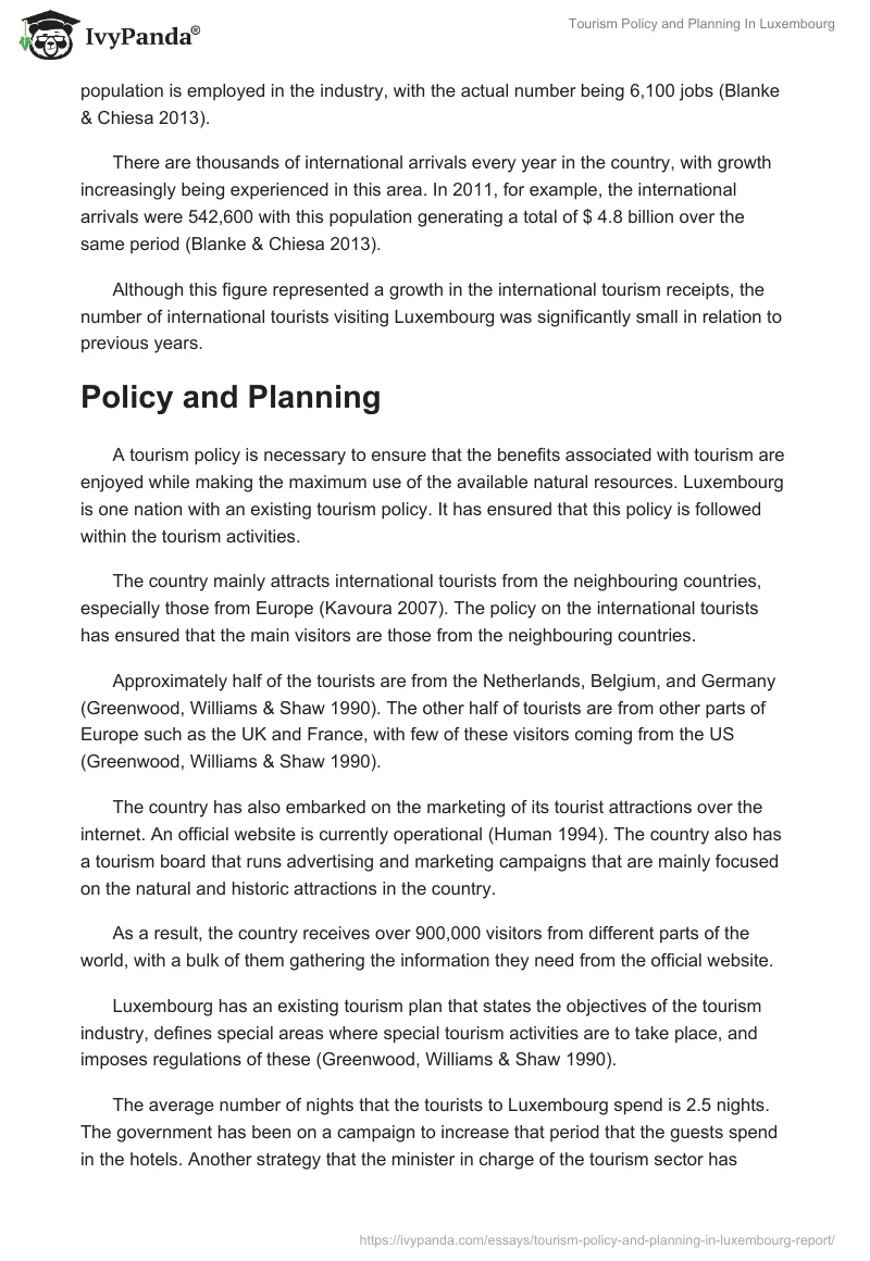 Tourism Policy and Planning In Luxembourg. Page 3